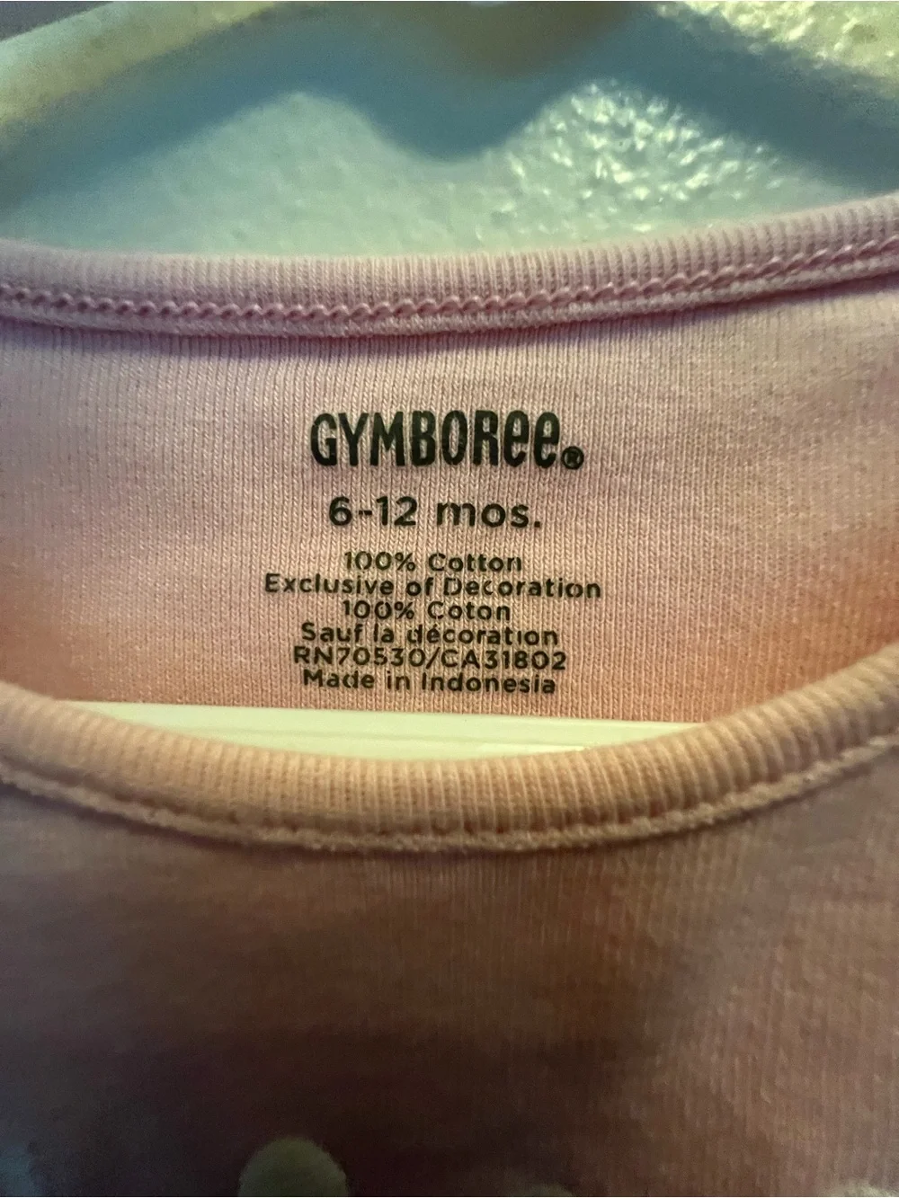 Gymboree Pink Bunny Ballerina Embroidered Long Sleeve Top Size 6-12 months